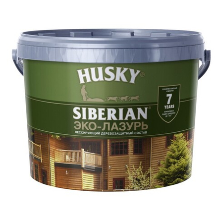 Антисептик полуматовый HUSKY SIBERIAN ЭКО-ЛАЗУРЬ кедр (9л)