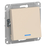 ATLASDESIGN 1-клавишный ПЕРЕКЛЮЧАТЕЛЬ с подсветкой, сх.6а, 10АХ, механизм, БЕЖЕВЫЙ