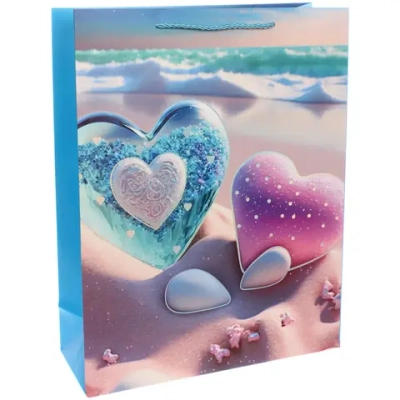 Пакет подарочный «Счастье для двоих» 31*40*12 см, микс