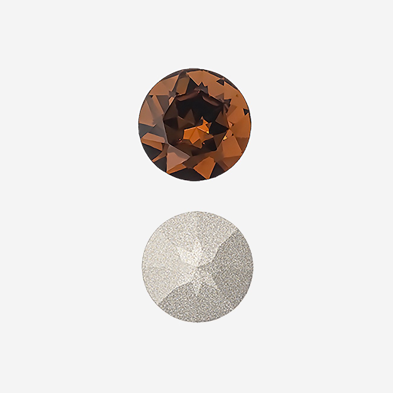 Кристалл Шатон (Chaton), оттенок "Дымчатый Топаз"/"Smoked Topaz", 12мм