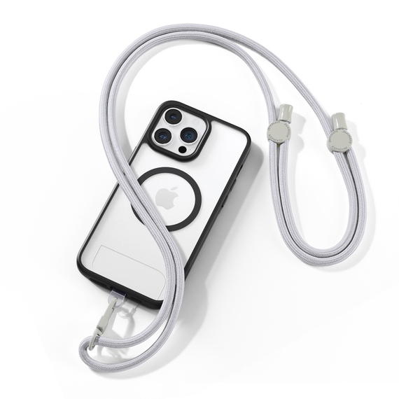 Ремешок для телефона через плечо, на запястье или на шею серого цвета (Grey), серия PLAZ Series Cross