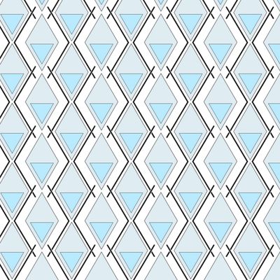 Голубые ромбы и треугольники арт деко