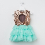 Платье детское KAFTAN, рост 86-92 см (28), золотой/бирюзовый