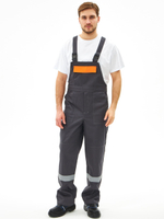 Костюм Липецк-2 СОП CH (тк.Смесовая,280) п/к, т.серый/оранжевый