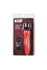 Двусторонний вибромассажер Black&Red by Toyfa, силикон, красный, 21 см