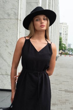 Сарафан черный из вискозы