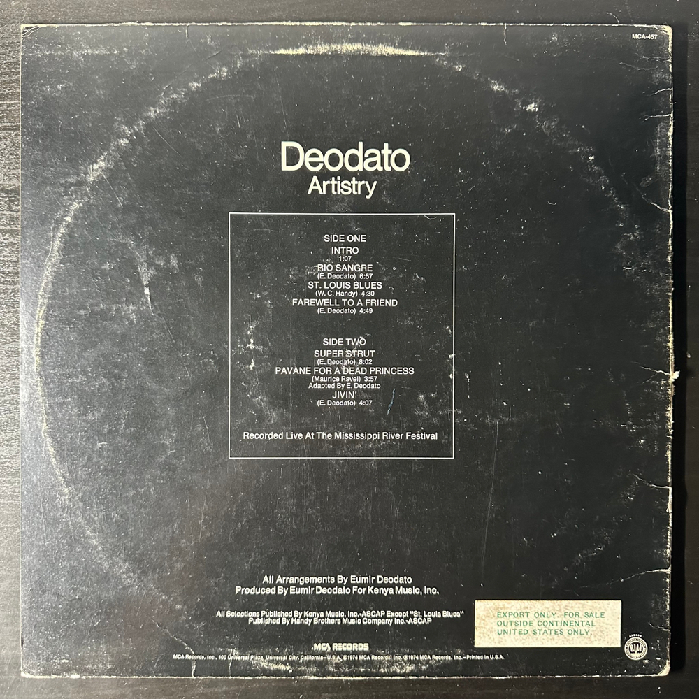 Deodato ‎– Artistry (США 1974г.)