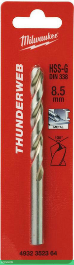 Сверло по металлу Milwaukee Thunderweb HSS-G 8.5x117мм (4932352364)