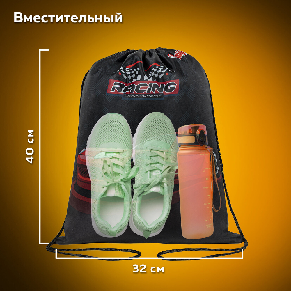 Мешок для обуви ПИФАГОР, 1 отделение, 40х32 см, "Rocket car", 271605