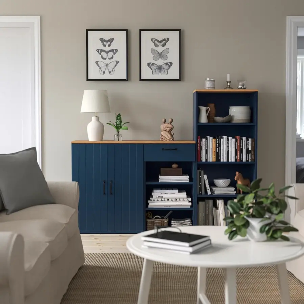 Шкаф - SKRUVBY  IKEA/ СКРУВБИ ИКЕА, 180х140  см, синий