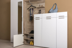 Комод Лайн 13.121, Дуб серый, Белый