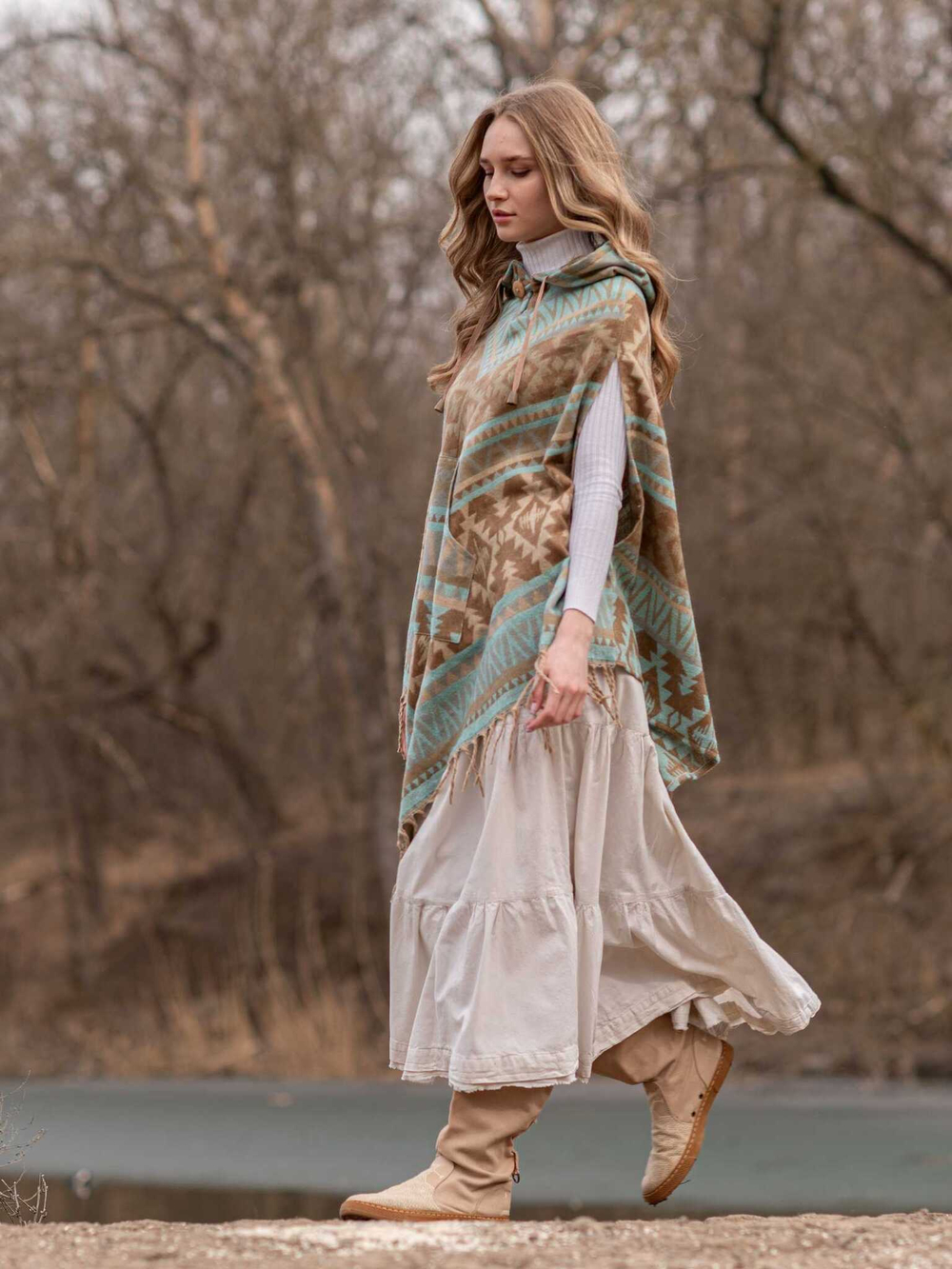 пончо женское