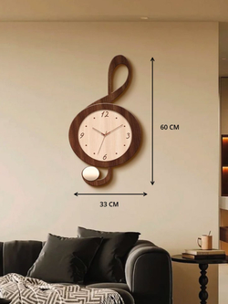 Часы "Скрипичный ключ" коричневые + стикеры в подарок