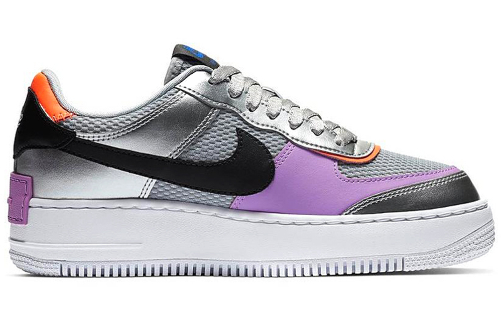 Кроссовки Nike Air Force 1 Shadow Metallic Silver (Женская размерная сетка)
