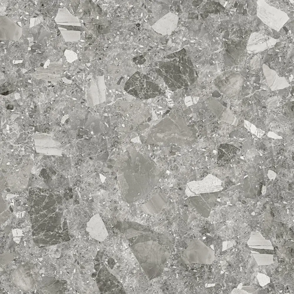 Керамогранит Alma Ceramica GFU04STE70R Steel rock 60x60 серый сахарный под терраццо