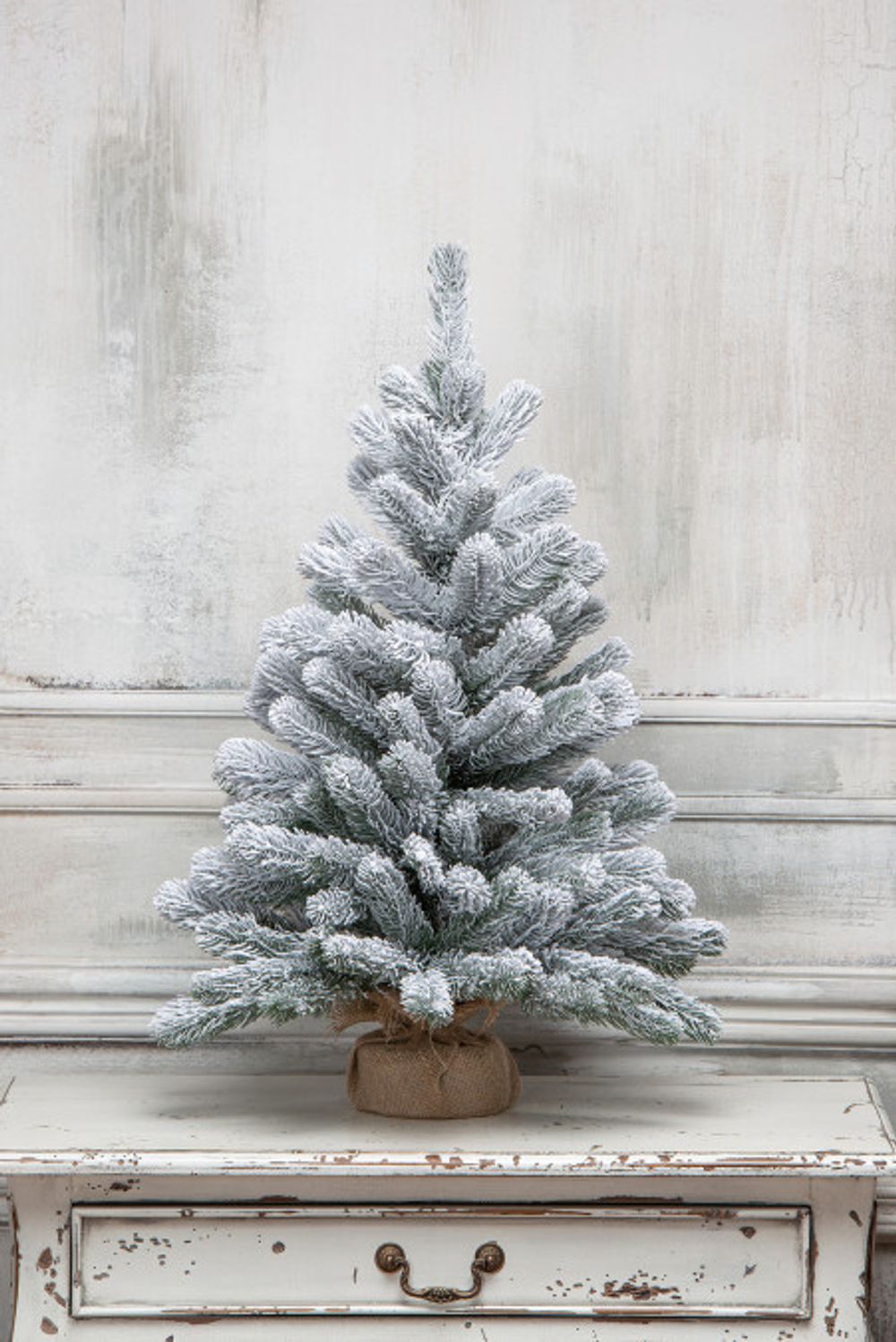 Настольная заснеженная елка "Метелица" (литая хвоя) 60 см / 90 см