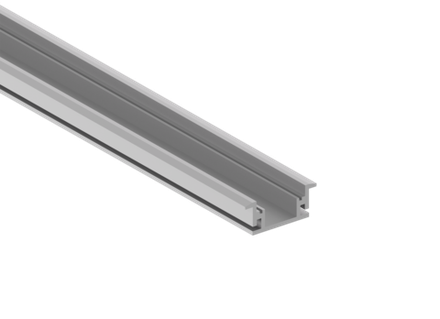 Врезной алюминиевый профиль в пол,   27х11х2000. Цвет:  Cеребро, Серия:DN8ALE
