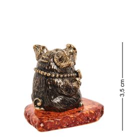 Народные промыслы AM-1232 Фигурка «Поросенок с бантиком» (латунь, янтарь)