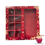 Упаковка для 8 конфет и шоколадной плитки с обечайкой ЗОЛОТЫЕ СНЕЖИНКИ 177*178,5*38,5/155*75 мм