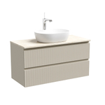 Тумба подвесная Sancos Snob R, Beige Soft 995х445х500, под столешницу с отверстием под смеситель, цвет Kreman