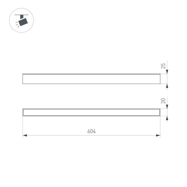 Трековый светодиодный светильник Arlight Mag-Flat-25-L600-18W Warm3000 046335