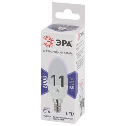 Лампа светодиодная ЭРА STD LED B35-11W-860-E14 11Вт свеча холодный дневной свет Е14