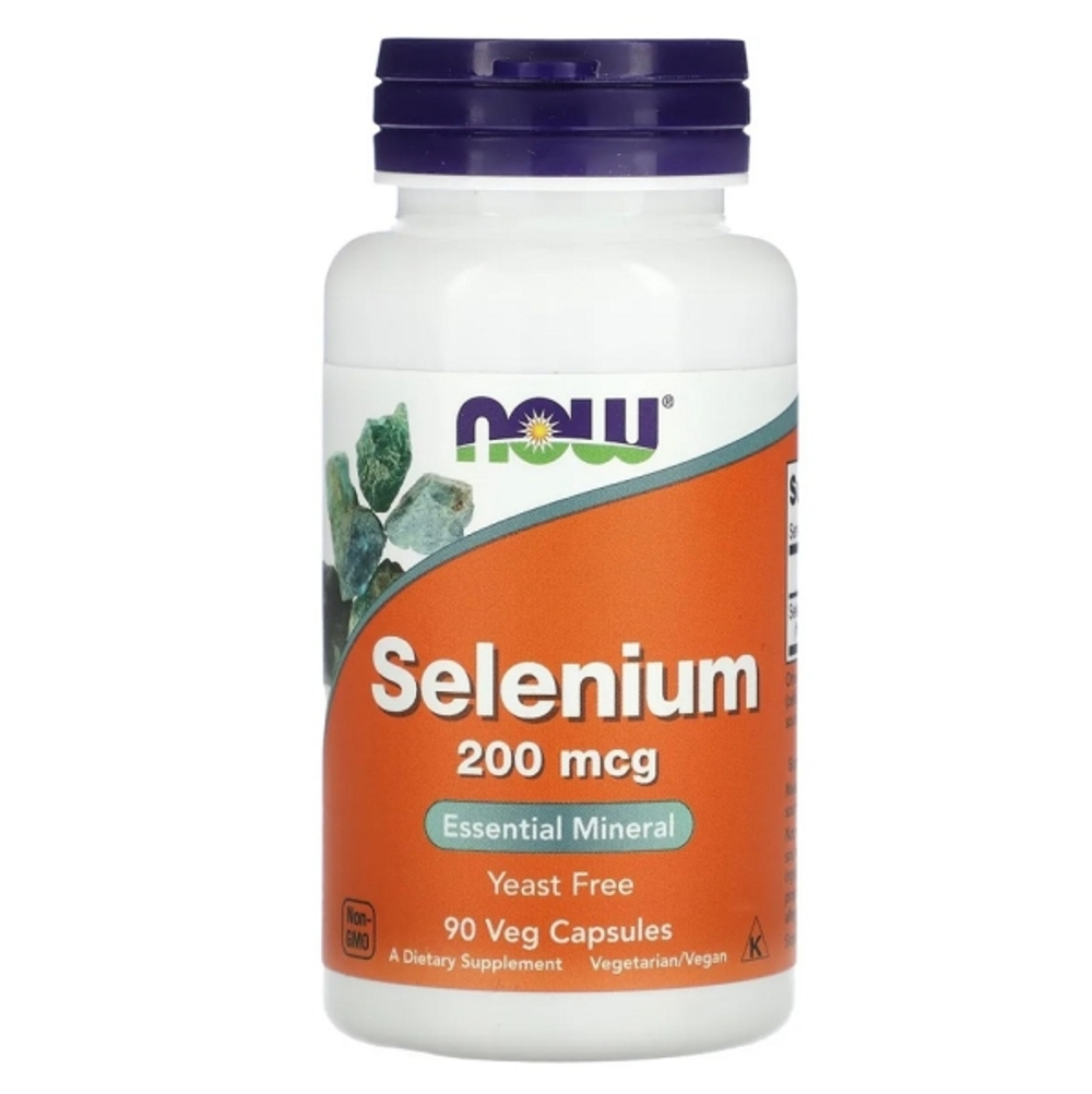 NOW Selenium 200 мкг 90 вегетарианских капсул