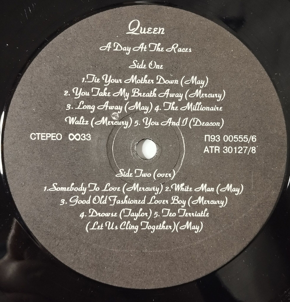 Винтажная виниловая пластинка LP Queen A Day At The Races (Россия 1993)