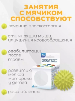 Мяч массажный ежик для МФР ИГЛБОЛ 65мм