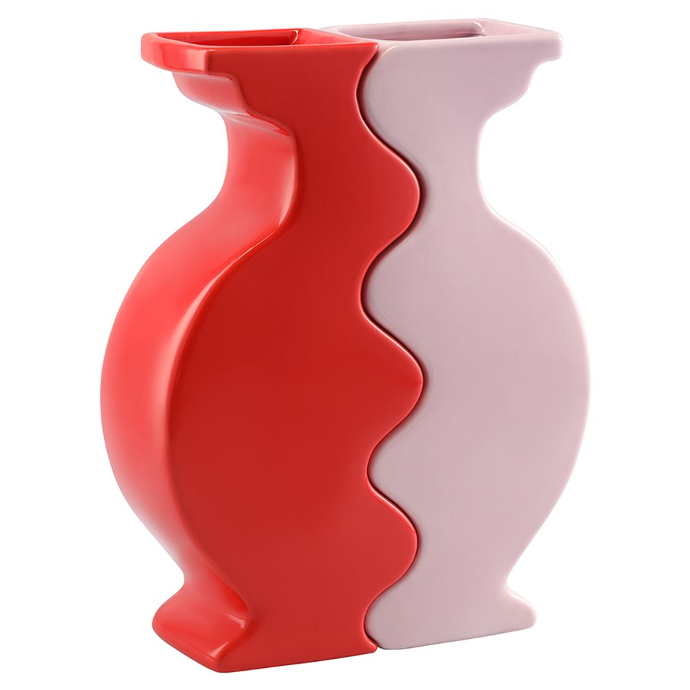 Набор из 2-х ваз Love Puzzle, 25 см, красная/розовая