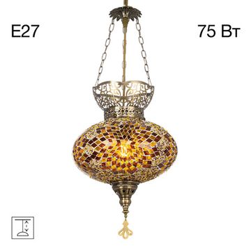 Подвесной светильник 1*E27 CL419125 бронза/янтарный Каир Citilux
