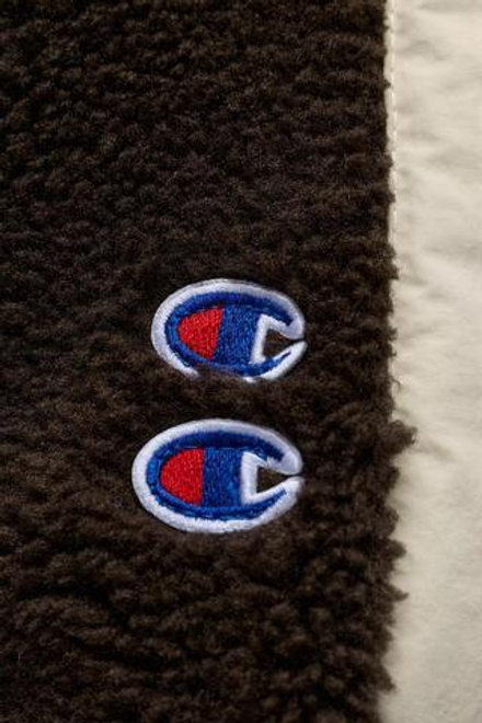 ZARA Х CHAMPION ® КУРТКА ИЗ ИСКУССТВЕННОЙ ОВЧИНЫ С ПОДКЛАДКОЙ ИЗ ПОЛАРФЛИСА, КОРИЧНЕВЫЙ