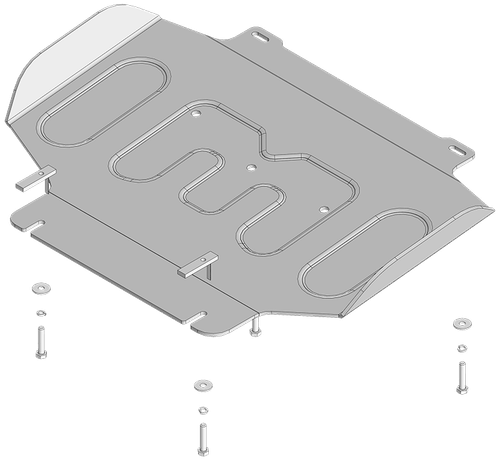 Защита алюминиевая 5 мм Д;ПДф для Toyota Land Cruiser Prado 250 Motodor.32532