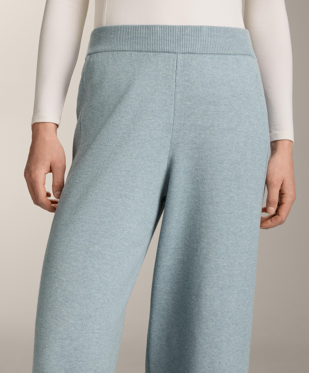 OYSHO Прямые брюки с резинкой по бокам, серо-синий