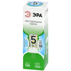Лампа светодиодная ЭРА GREEN LINE LED G4-JC-5W-840-12V GL 5Вт капсула 12В яркий белый свет G4 | Лампы cветодиодные Капсульные (G4, G9)