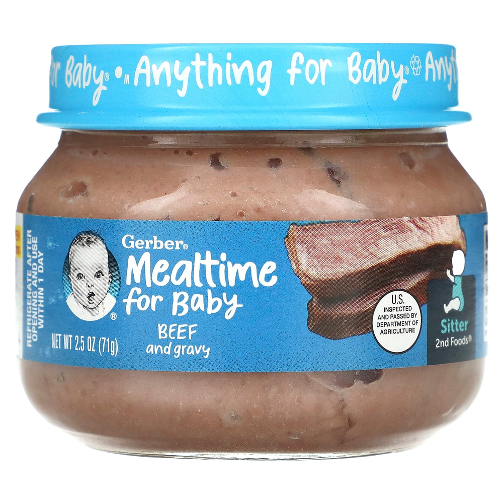 Gerber, Mealtime for Baby, 2nd Foods®, говядина с подливкой, 71 г (2,5 унции)