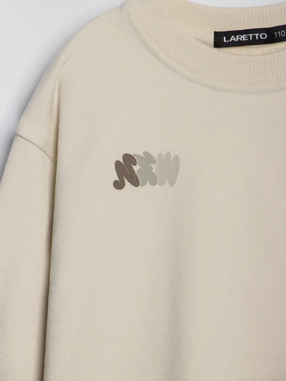 Костюм для девочки, свитшот и леггинсы, бежевый