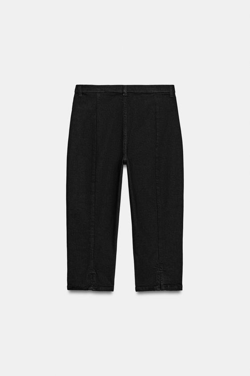 ZARA ДЖИНСЫ Z1975 КАПРИ СО СРЕДНЕЙ ПОСАДКОЙ И МОЛНИЯМИ, ЧЕРНЫЙ