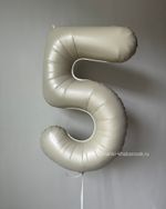 К Шар 32''81 см "Цифра 5" Белый песок Сатин (БГ-60)