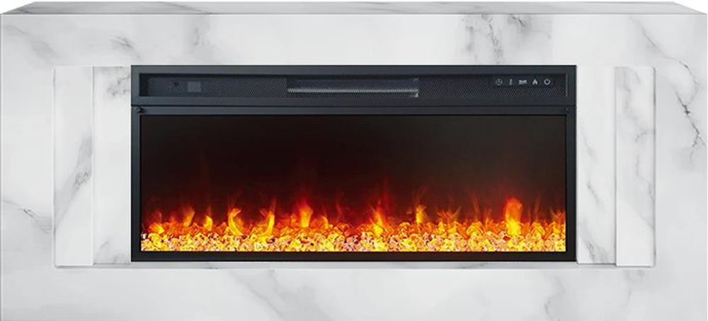 Каминокомплект Line 42 SFT White Marble (Разборный) - Белый мрамор с очагом Vision 42 LED