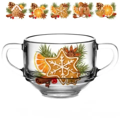 Бульонница стеклянная 480мл «Со вкусом праздника» 5 видов D53772/06