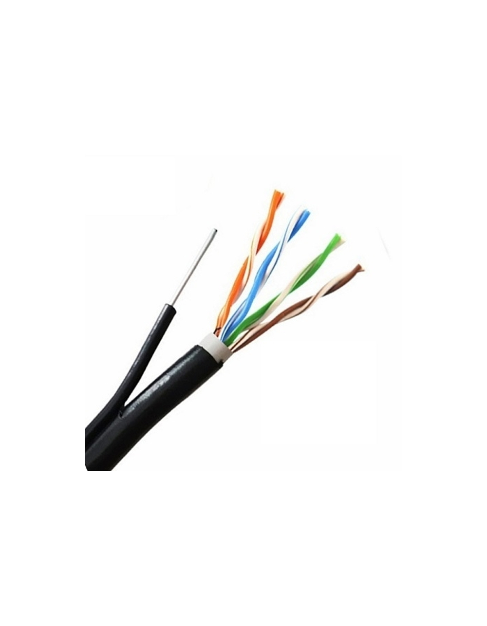 5bites Кабель US5505-305CPE-M витая пара UTP/SOLID/5E/24AWG/COPPER/PE+PVC/BLACK/OUTDOOR/MESSENGER/DRUM/305M