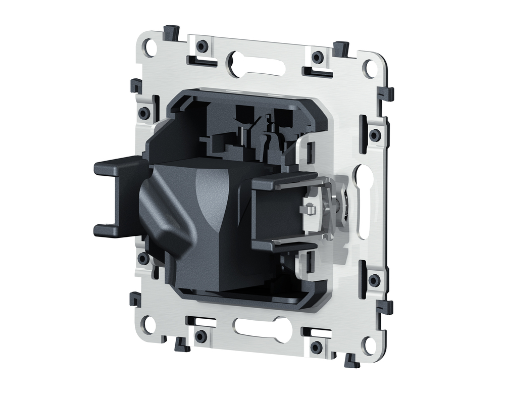 VM185 Механизм компьютерной розетки RJ-45 (8P8C) CAT6A экранированной с автоматической защитной шторкой QUANT