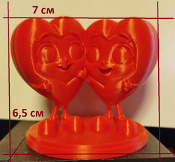 Два милых влюблённых сердечка- Валентинка универсальный подарок на день влюблённых