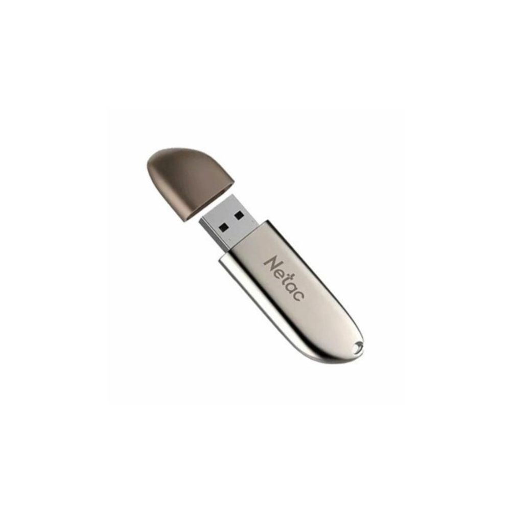 Флеш-драйв 64ГБ NETAC U352, USB 2.0, металлический корпус, серебристый