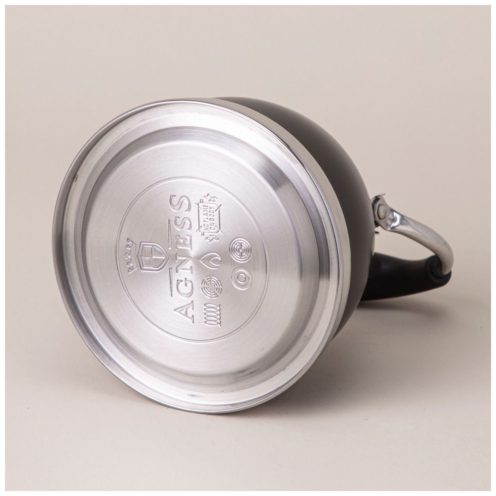 ЧАЙНИК AGNESS С ФИЛЬТРОМ, 1,0 Л C ИНДУКЦИОН. КАПСУЛЬНЫМ ДНОМ И СКЛАДЫВАЮЩЕЙСЯ РУЧКОЙ