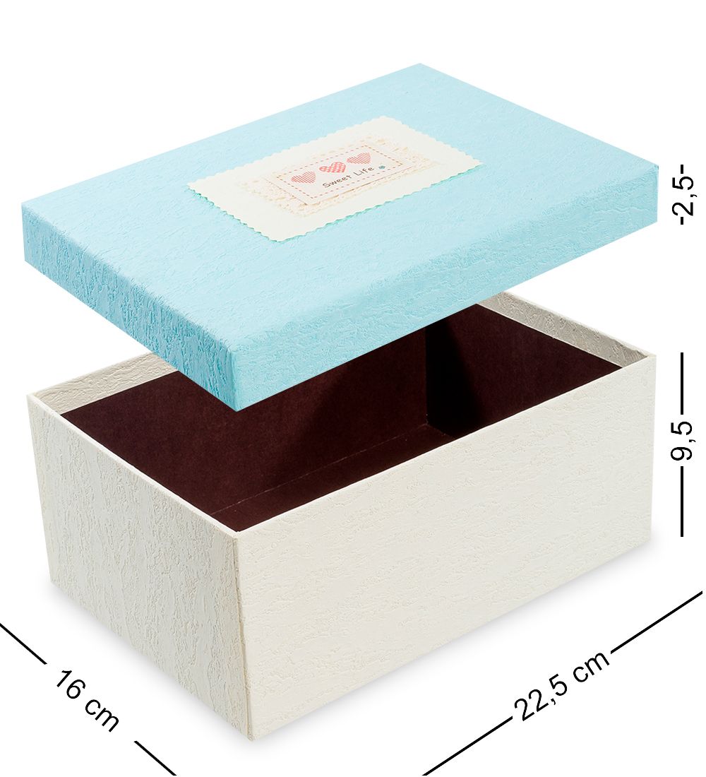 WF-06-B Набор коробок из 3шт «Прямоугольник» цв.молочн./голуб.