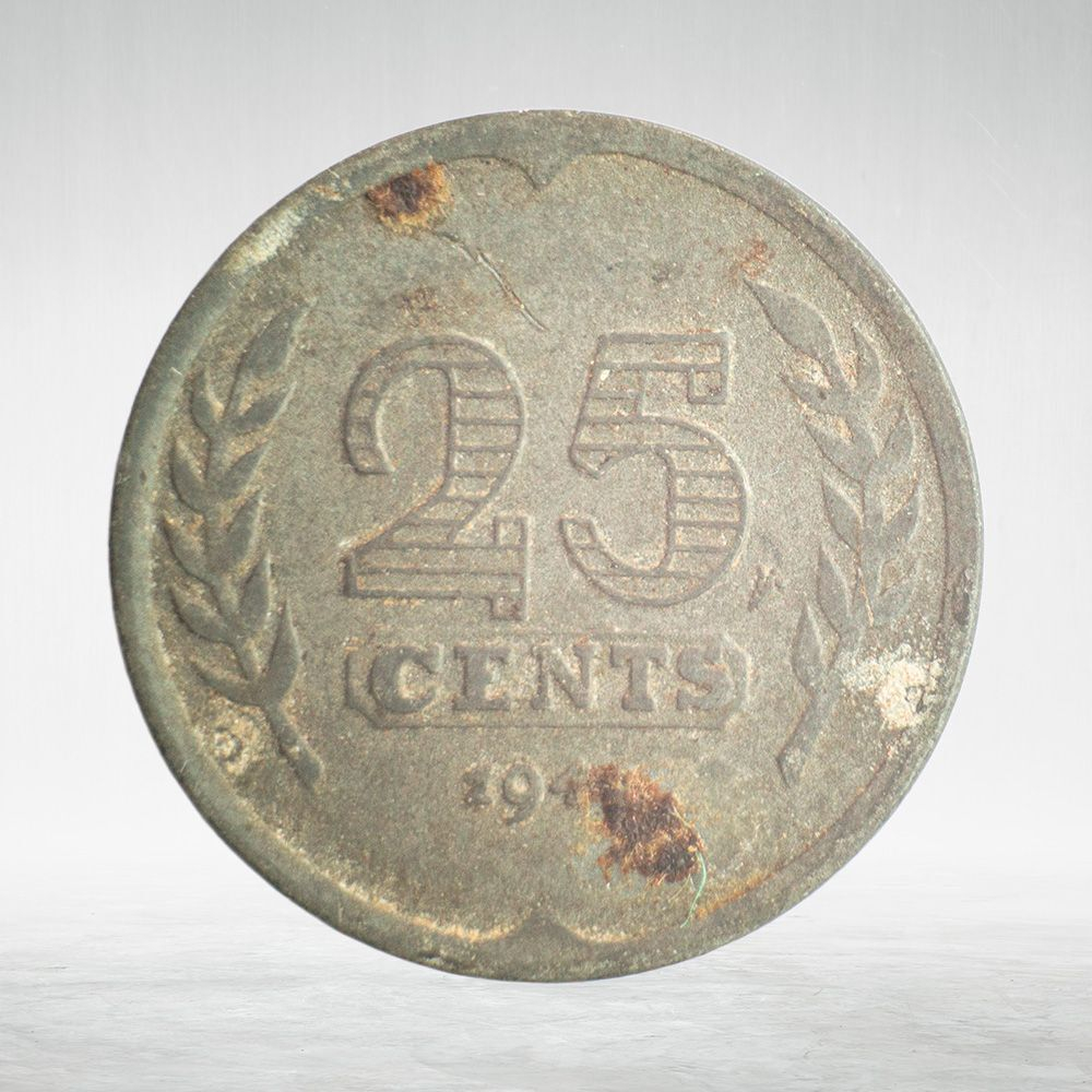 Netherlands, 25 Cents - German Occupation, 194*, F