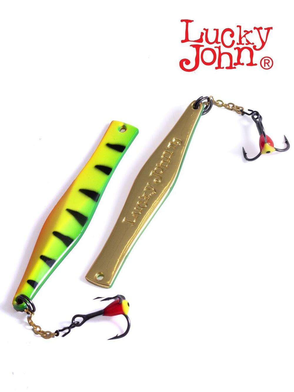 Блесна вертикальная зимняя Lucky John KALOMIES с цепочкой и тройником 75мм GC блистер