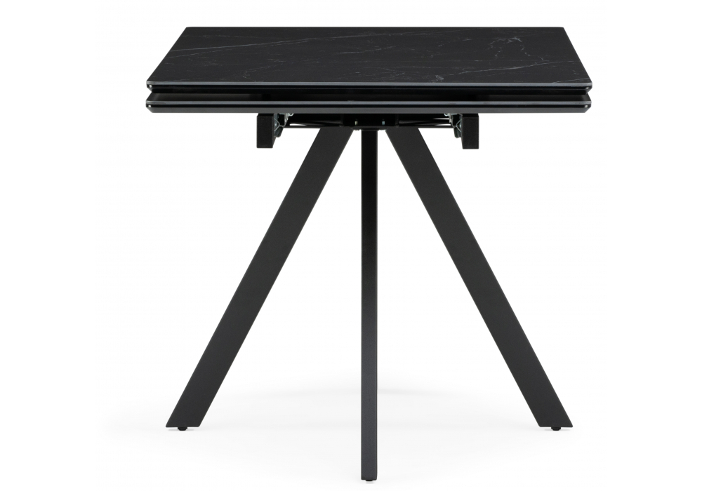 Керамический стол Woodville Вилли 140(200)х80х75 черный мрамор shakespeare black, черный, ножки черные